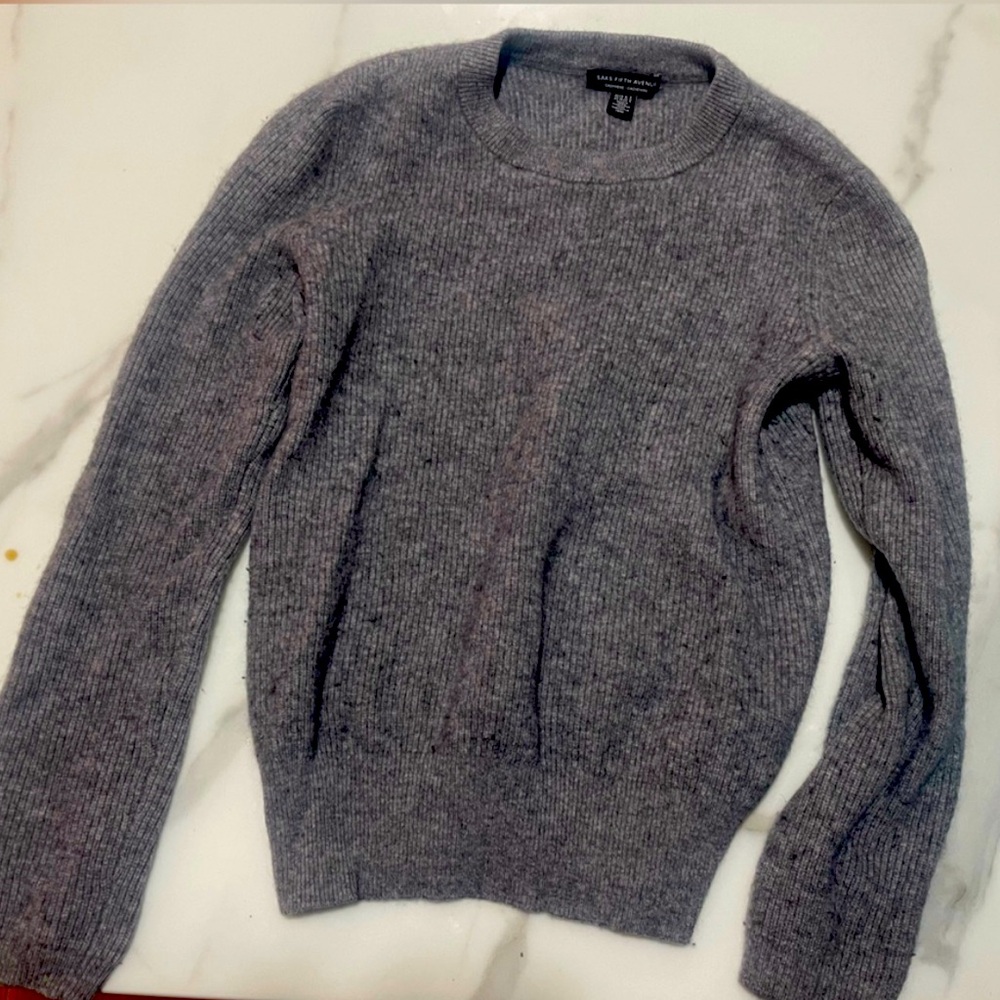 Saks Fifth Avenue Gray Cashmere Sweater